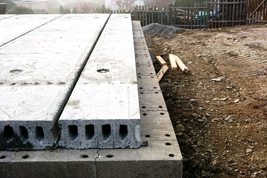 Garagendecke Seitenauflager – Spannbeton-Hohlplatte auf Mauerkrone