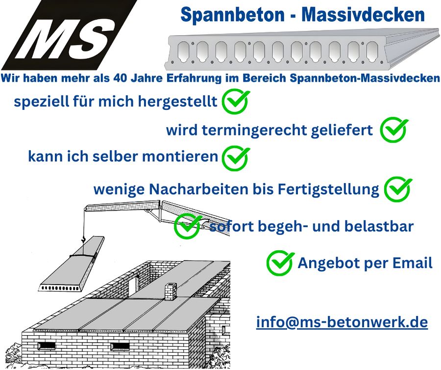 Spannbeton-Hohlplatte für Einfamilienhaus – Montage für Privatbauherren
